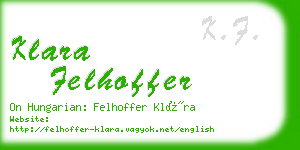 klara felhoffer business card